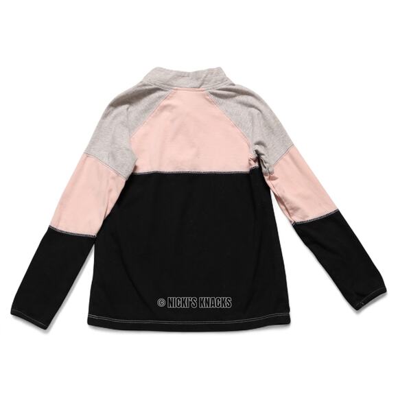 Carters Girls Long Sleeve Quarter Zip Colorblock T-Shirt Pink & Black Size 7 - Picture 4 of 7